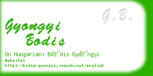 gyongyi bodis business card